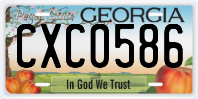 GA license plate CXC0586