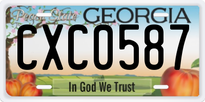 GA license plate CXC0587