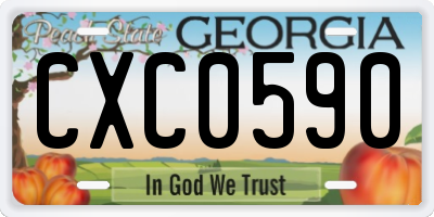 GA license plate CXC0590