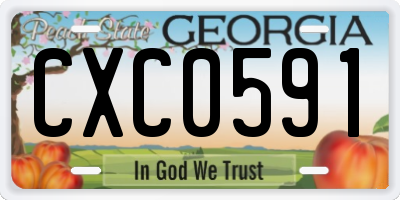 GA license plate CXC0591