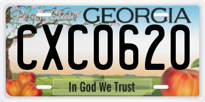 GA license plate CXC0620