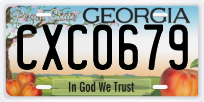 GA license plate CXC0679