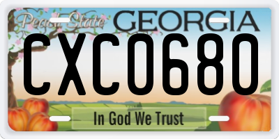 GA license plate CXC0680