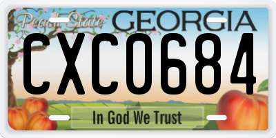GA license plate CXC0684