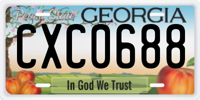 GA license plate CXC0688