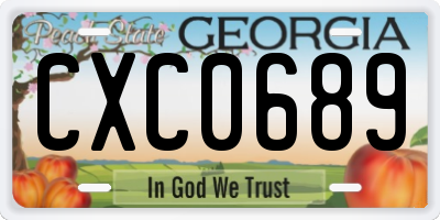 GA license plate CXC0689