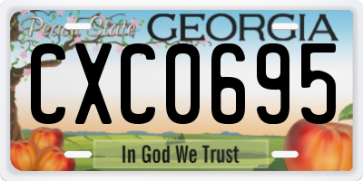 GA license plate CXC0695