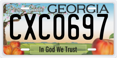 GA license plate CXC0697