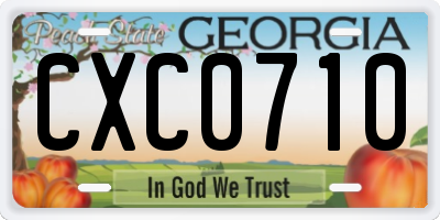 GA license plate CXC0710