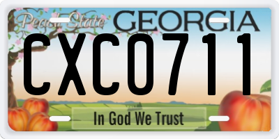 GA license plate CXC0711