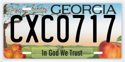GA license plate CXC0717