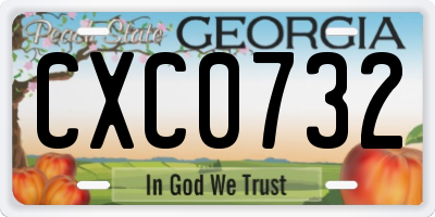 GA license plate CXC0732