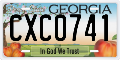 GA license plate CXC0741