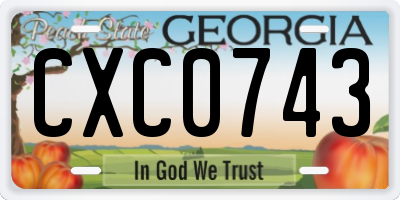 GA license plate CXC0743