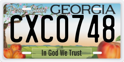 GA license plate CXC0748
