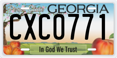 GA license plate CXC0771