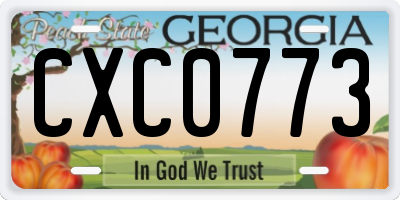 GA license plate CXC0773