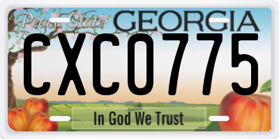 GA license plate CXC0775