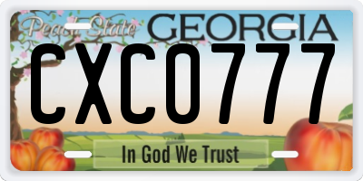 GA license plate CXC0777