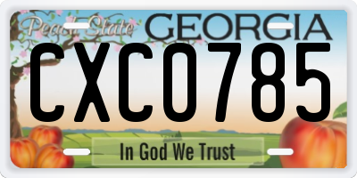 GA license plate CXC0785