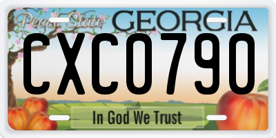 GA license plate CXC0790