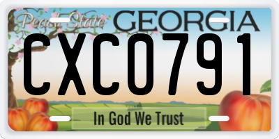 GA license plate CXC0791