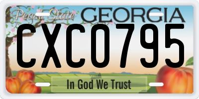 GA license plate CXC0795