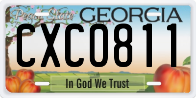 GA license plate CXC0811