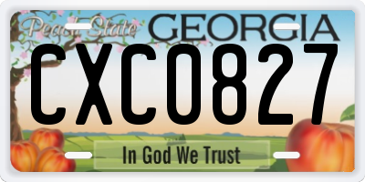 GA license plate CXC0827