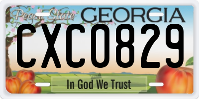 GA license plate CXC0829