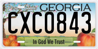 GA license plate CXC0843