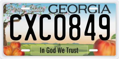 GA license plate CXC0849