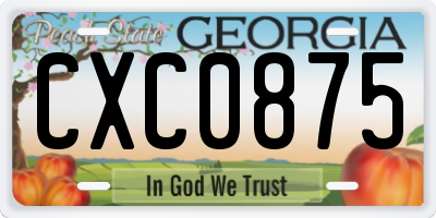 GA license plate CXC0875