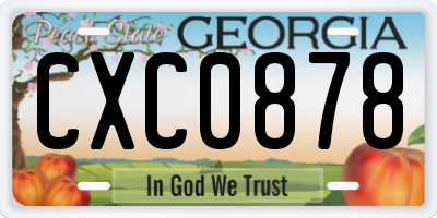 GA license plate CXC0878