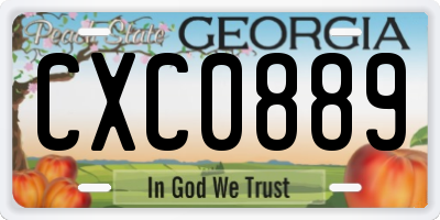 GA license plate CXC0889