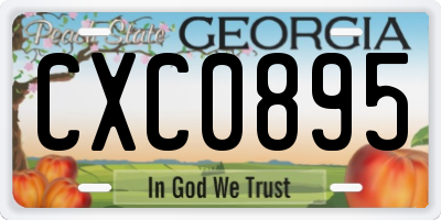 GA license plate CXC0895