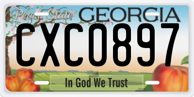 GA license plate CXC0897