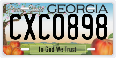 GA license plate CXC0898