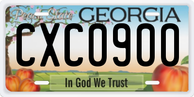 GA license plate CXC0900