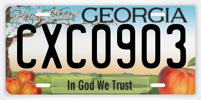 GA license plate CXC0903