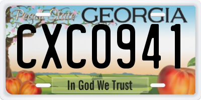 GA license plate CXC0941