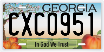GA license plate CXC0951