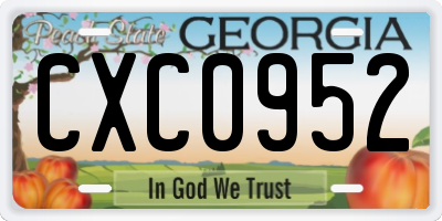 GA license plate CXC0952