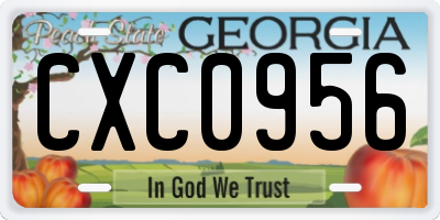 GA license plate CXC0956