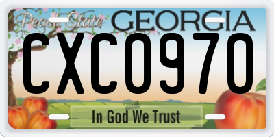 GA license plate CXC0970