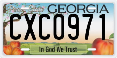 GA license plate CXC0971