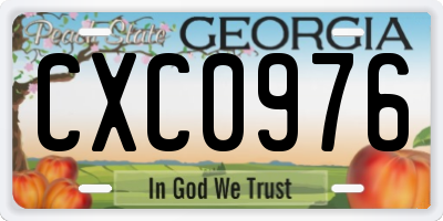 GA license plate CXC0976