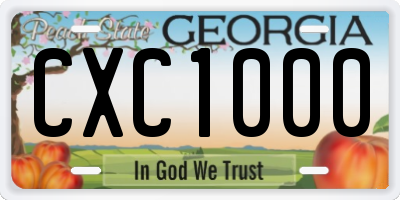 GA license plate CXC1000