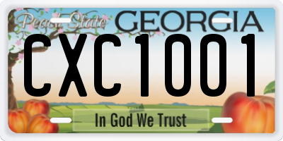 GA license plate CXC1001
