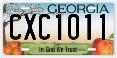 GA license plate CXC1011